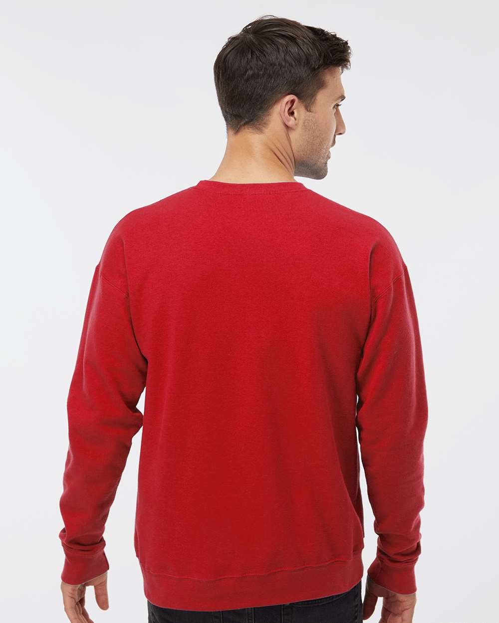 Unisex Fleece Crewneck Sweatshirt - OnModelBack - B10459112 - Red