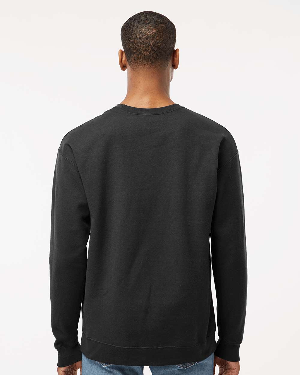 Unisex Fleece Crewneck Sweatshirt - OnModelBack - B10459502 - Black