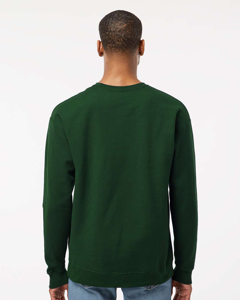 Unisex Fleece Crewneck Sweatshirt - OnModelBack - B10459542 - Forest