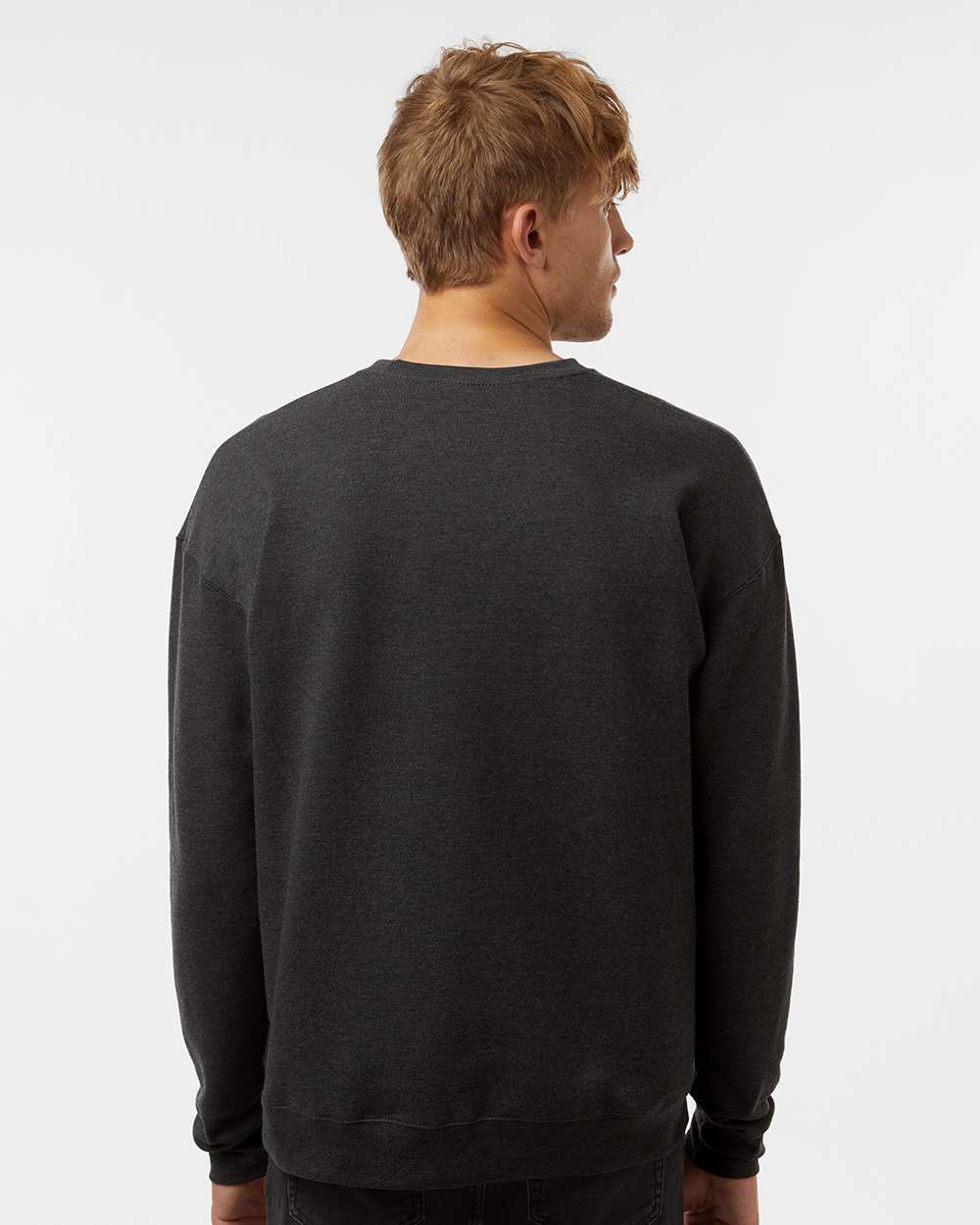Unisex Fleece Crewneck Sweatshirt - OnModelBack - B10459582 - Heather Graphite