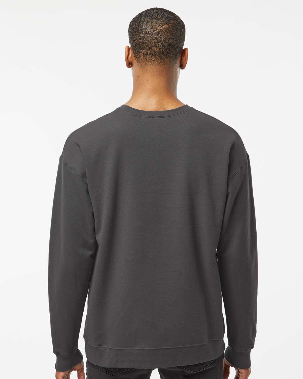 Unisex Fleece Crewneck Sweatshirt - OnModelBack - B10459592 - Charcoal