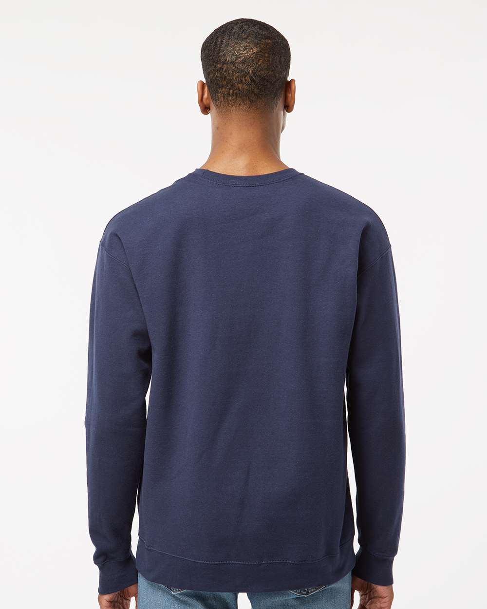 Unisex Fleece Crewneck Sweatshirt - OnModelBack - B10459652 - Navy