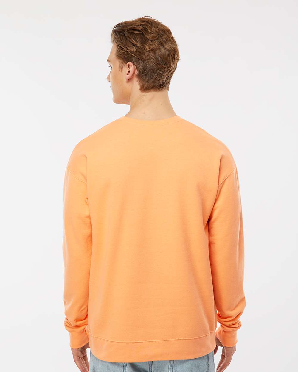 Unisex Fleece Crewneck Sweatshirt - OnModelBack - B10459662 - Cantaloupe
