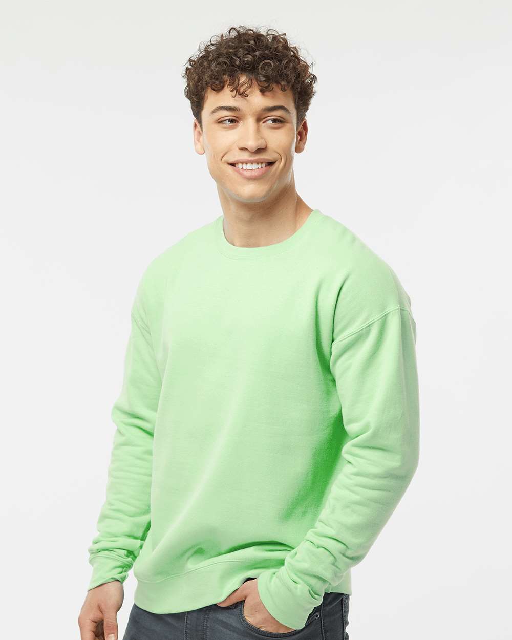 Unisex Fleece Crewneck Sweatshirt - OnModelSide - B10459172 - Neo Mint