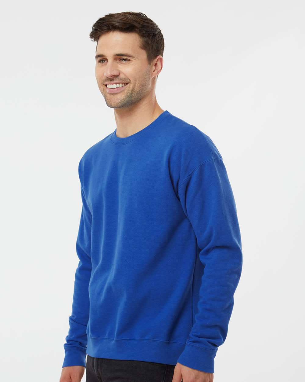 Unisex Fleece Crewneck Sweatshirt - OnModelSide - B10459752 - Royal