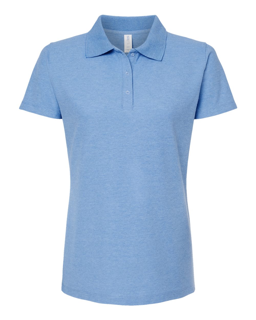 Women's 50/50 Sport Pique Polo - Front - B10659253 - Heather Light Blue