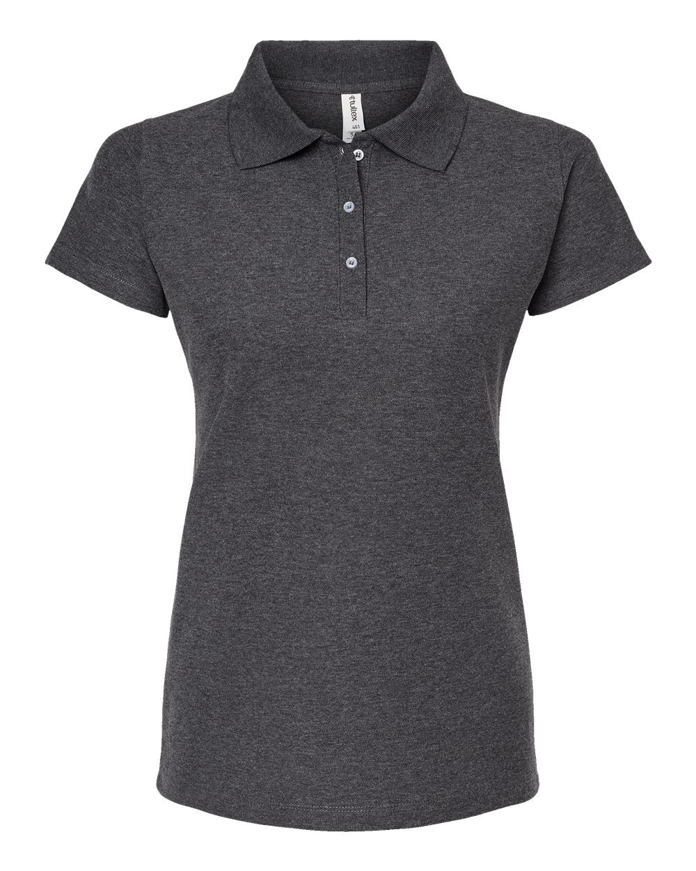 Women's 50/50 Sport Pique Polo - Front - B10659593 - Heather Charcoal