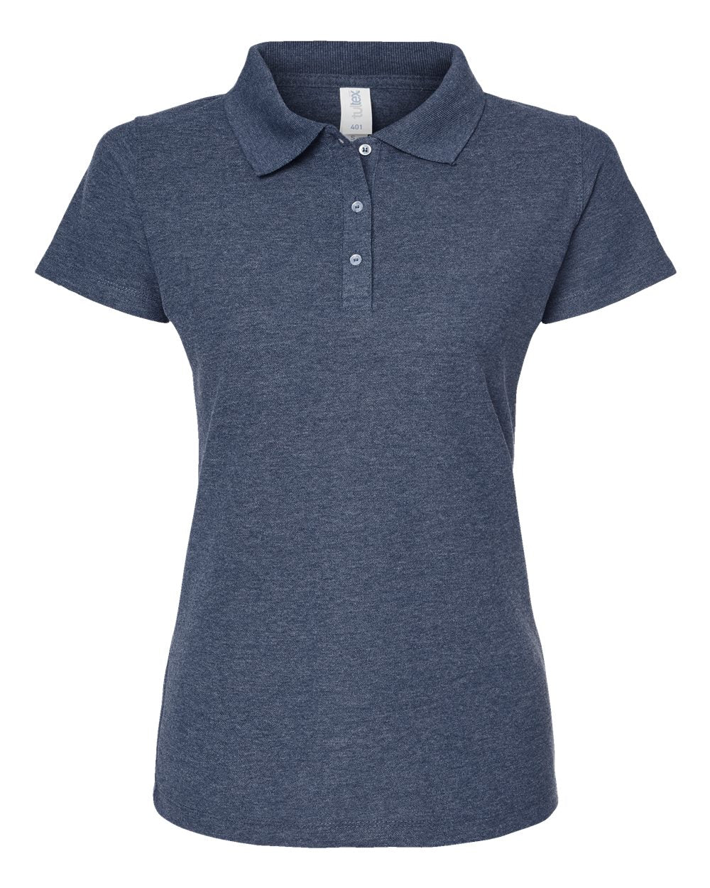 Women's 50/50 Sport Pique Polo - Front - B10659653 - Heather Navy