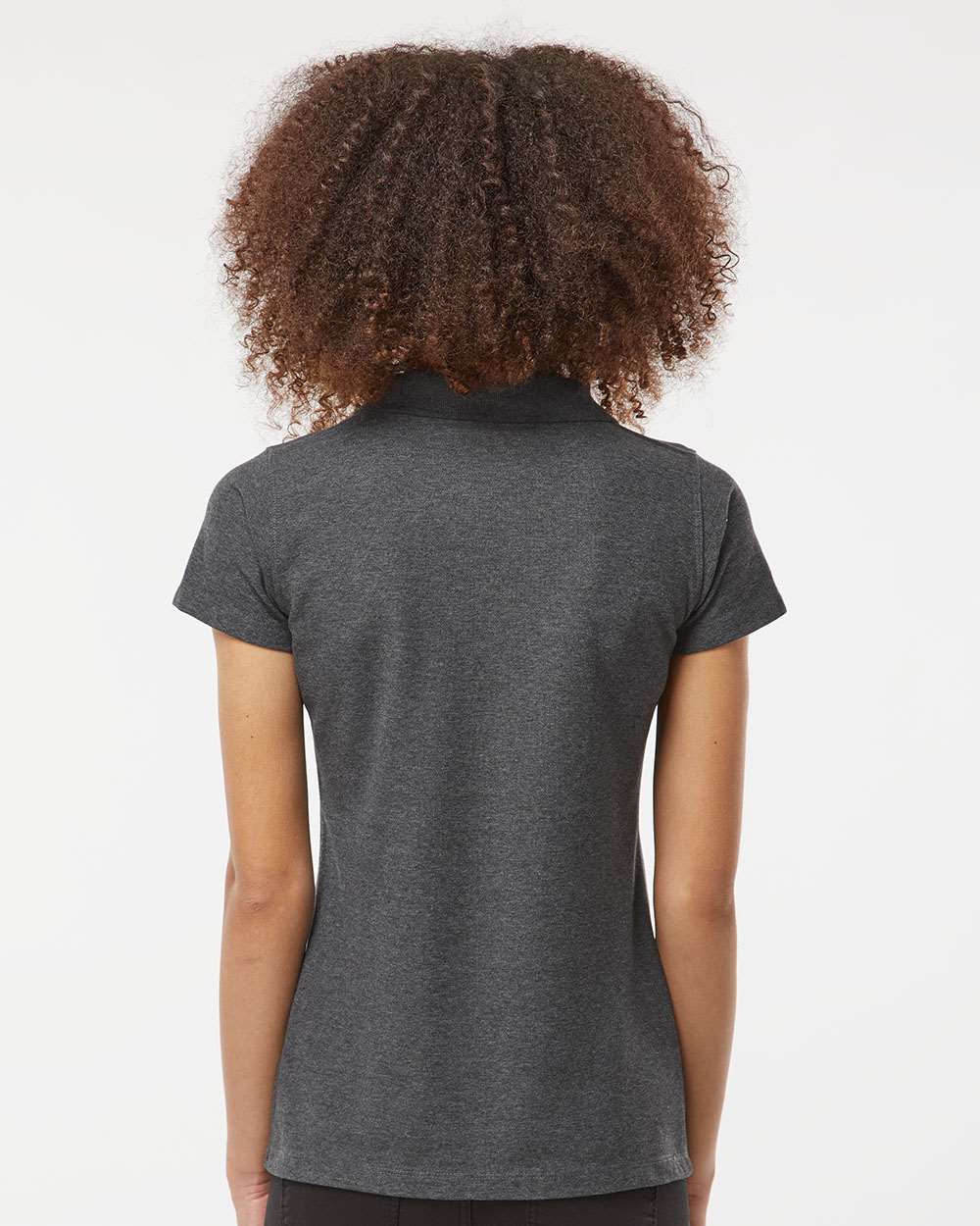 Women's 50/50 Sport Pique Polo - OnModelBack - B10659593 - Heather Charcoal
