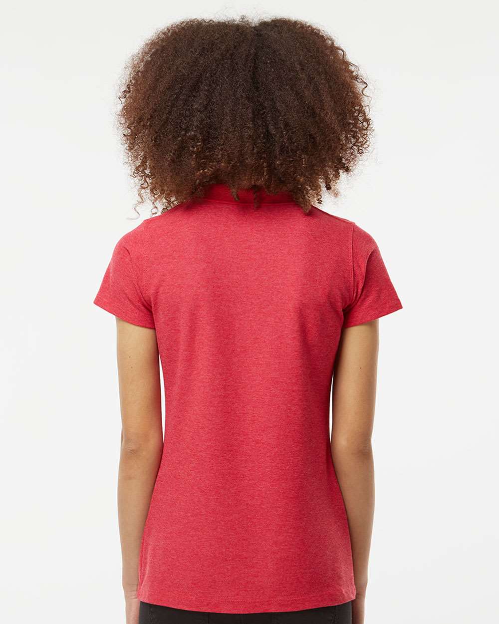 Women's 50/50 Sport Pique Polo - OnModelBack - B10659703 - Heather Red