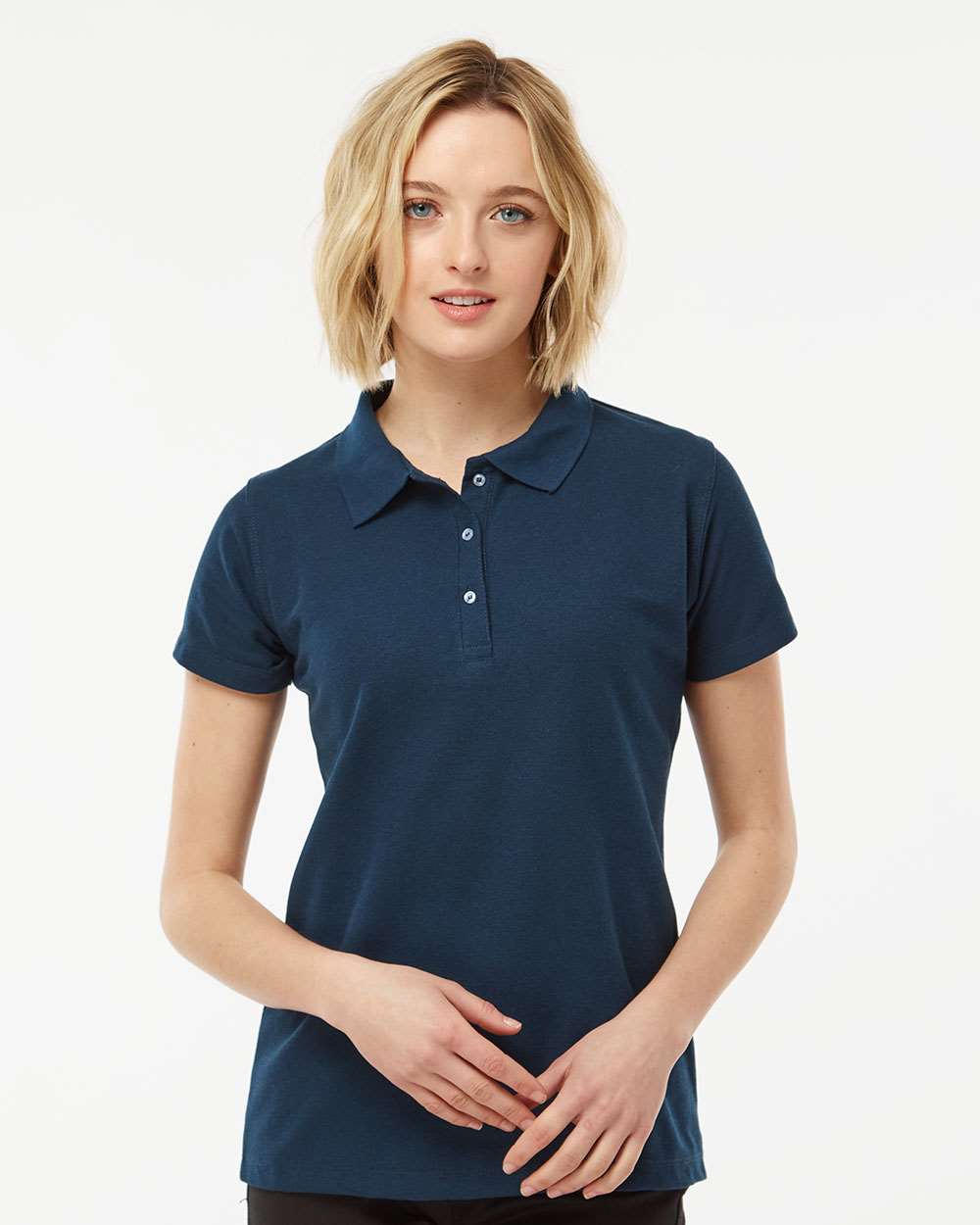 Women's 50/50 Sport Pique Polo - OnModelFront - B10659103 - Navy
