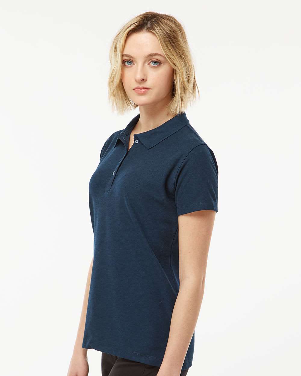 Women's 50/50 Sport Pique Polo - OnModelSide - B10659103 - Navy