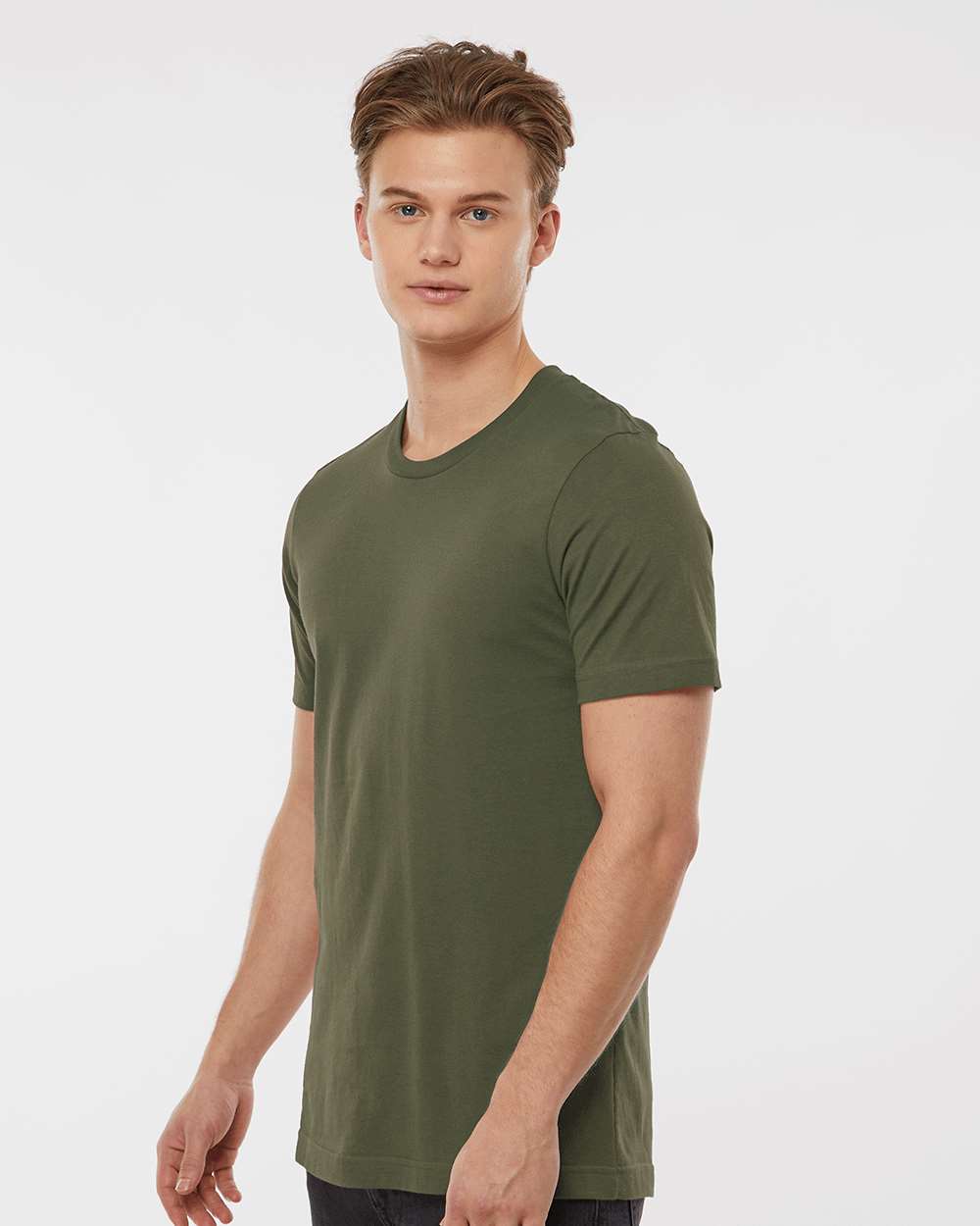 Men's Premium Cotton T-Shirt - OnModelSide - B10859112 - Olive