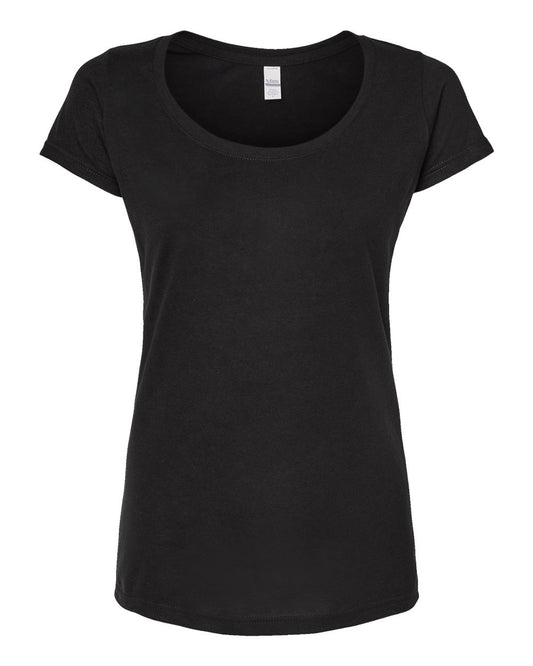 Women's Poly-Rich Scoop Neck T-Shirt - Front - B30159502 - Black