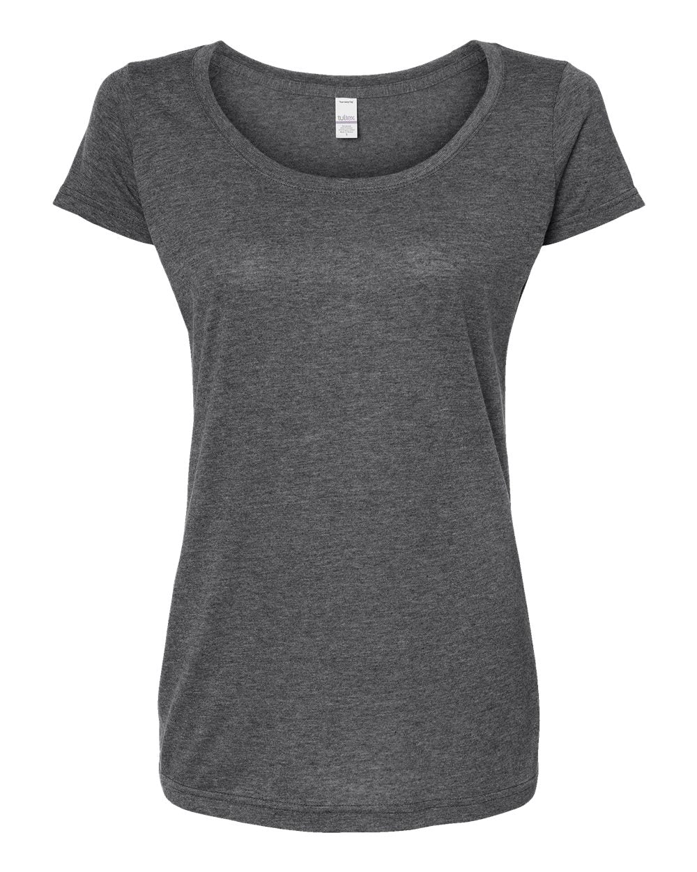 Women's Poly-Rich Scoop Neck T-Shirt - Front - B30159592 - Heather Charcoal