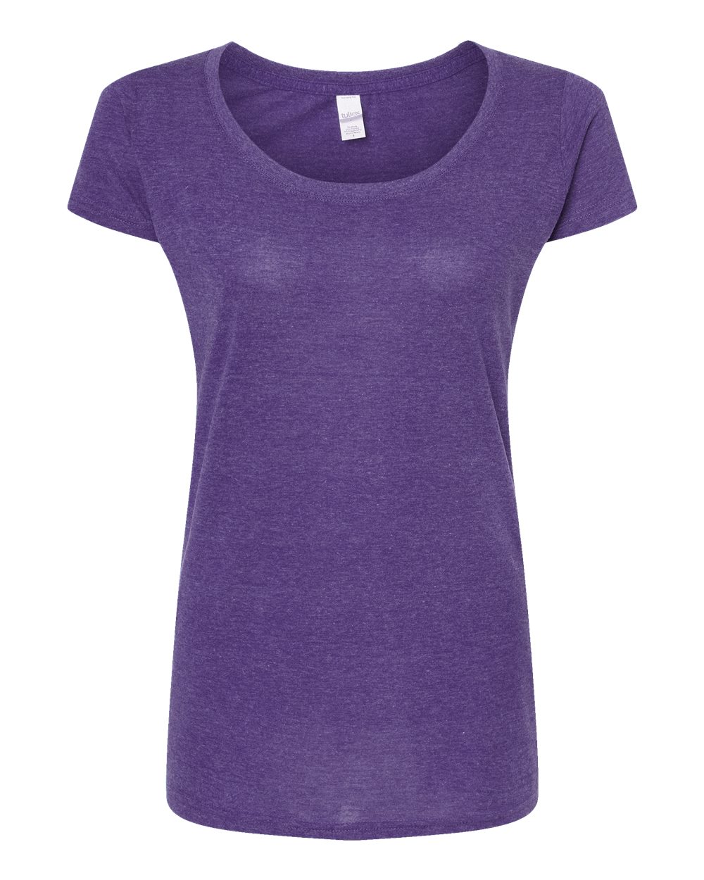 Women's Poly-Rich Scoop Neck T-Shirt - Front - B30159672 - Heather Purple