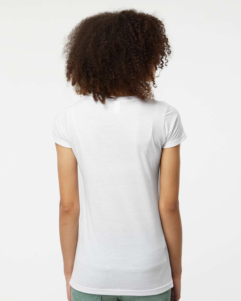 Women's Poly-Rich Scoop Neck T-Shirt - OnModelBack - B30159002 - White