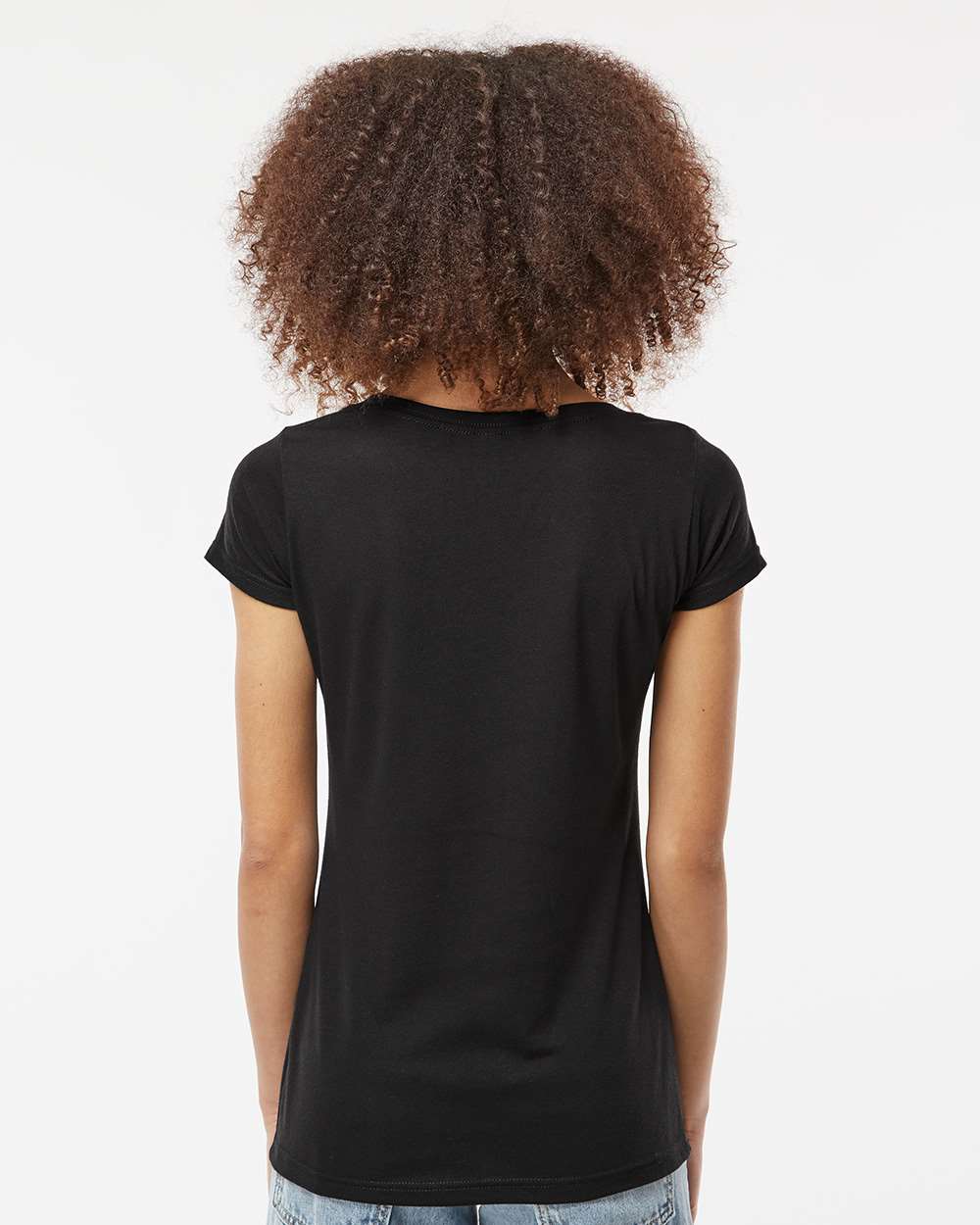 Women's Poly-Rich Scoop Neck T-Shirt - OnModelBack - B30159502 - Black