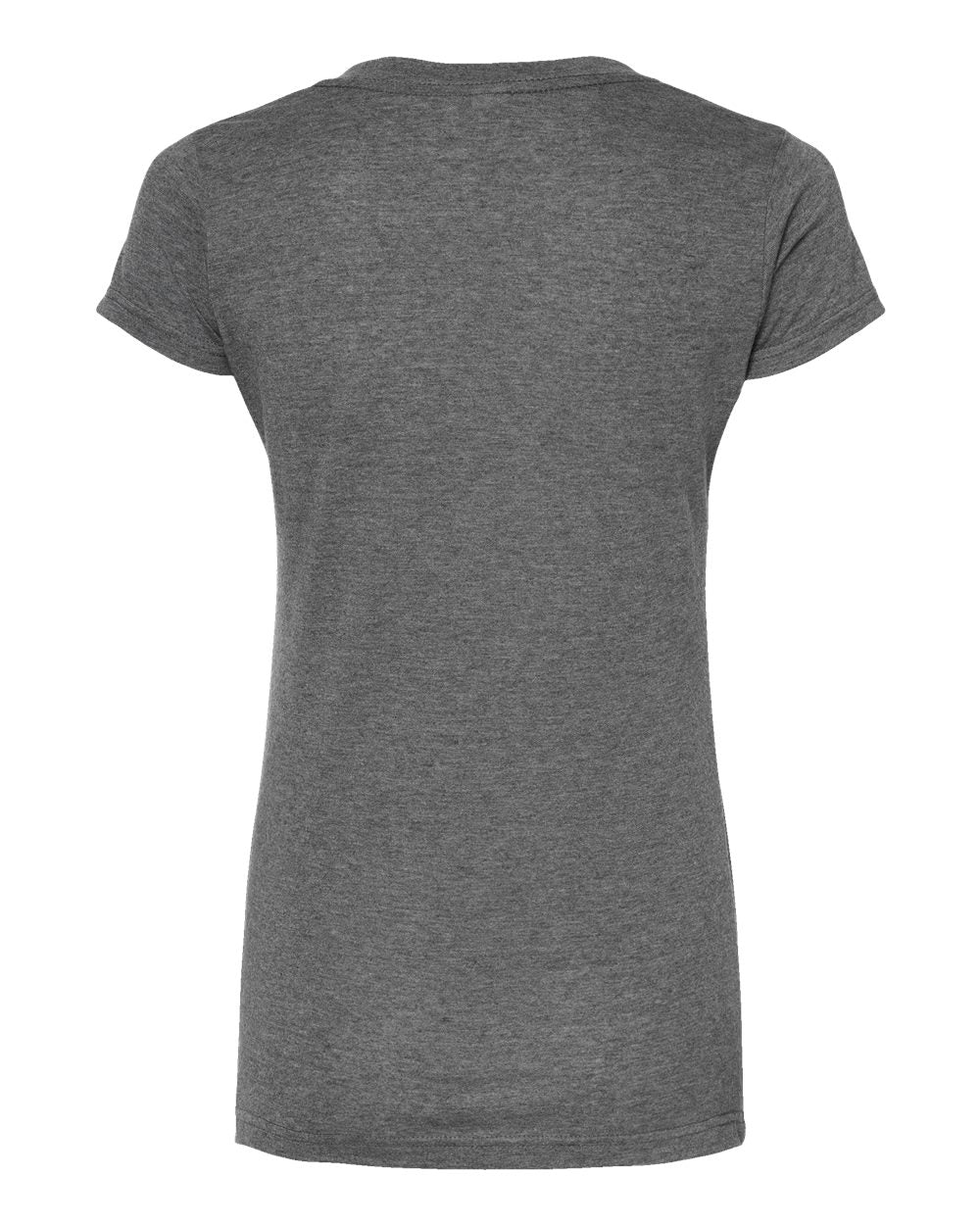Women's Poly-Rich V-Neck T-Shirt - Back - B30259592 - Heather Charcoal