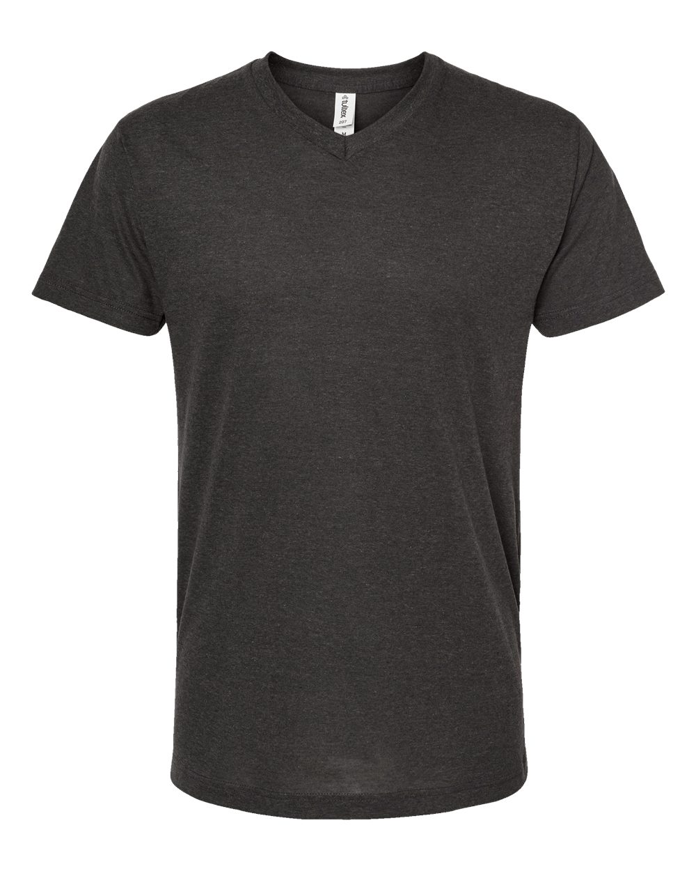 Men's Poly-Rich V-Neck T-Shirt - Front - B20059112 - Heather Graphite