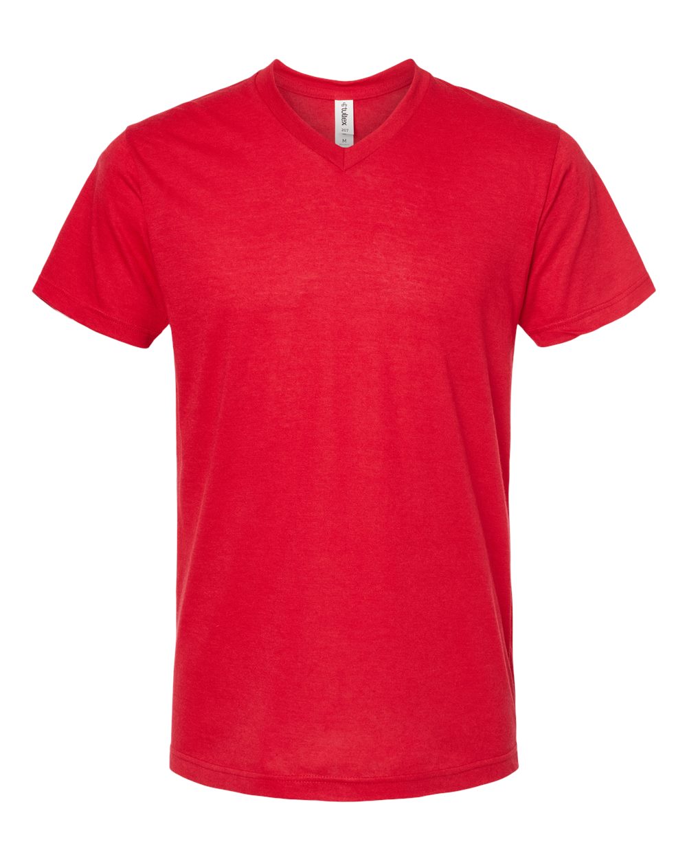 Men's Poly-Rich V-Neck T-Shirt - Front - B20059132 - Red