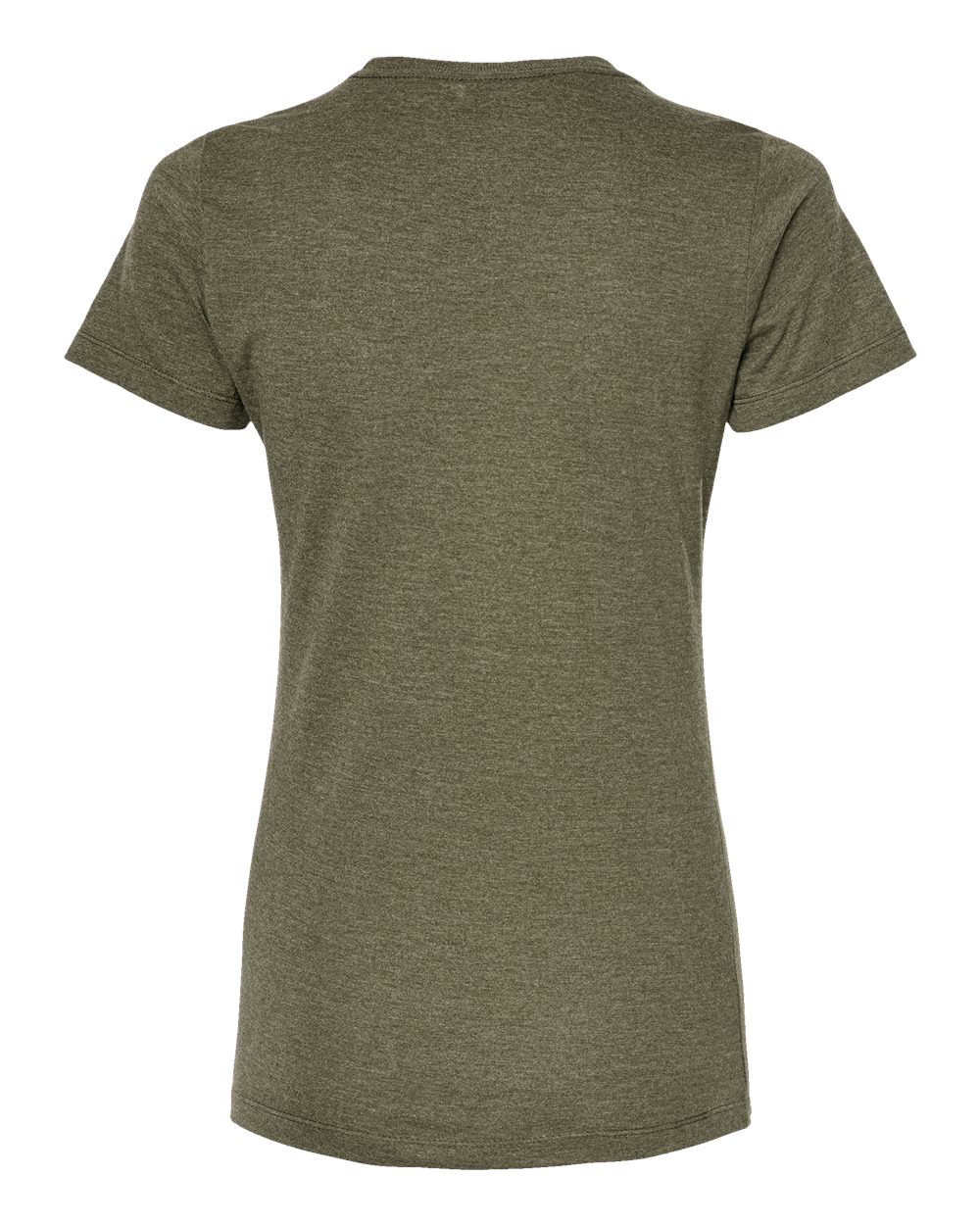 Women's Premium Cotton Blend T-Shirt - Back - B11159542 - Olive Heather