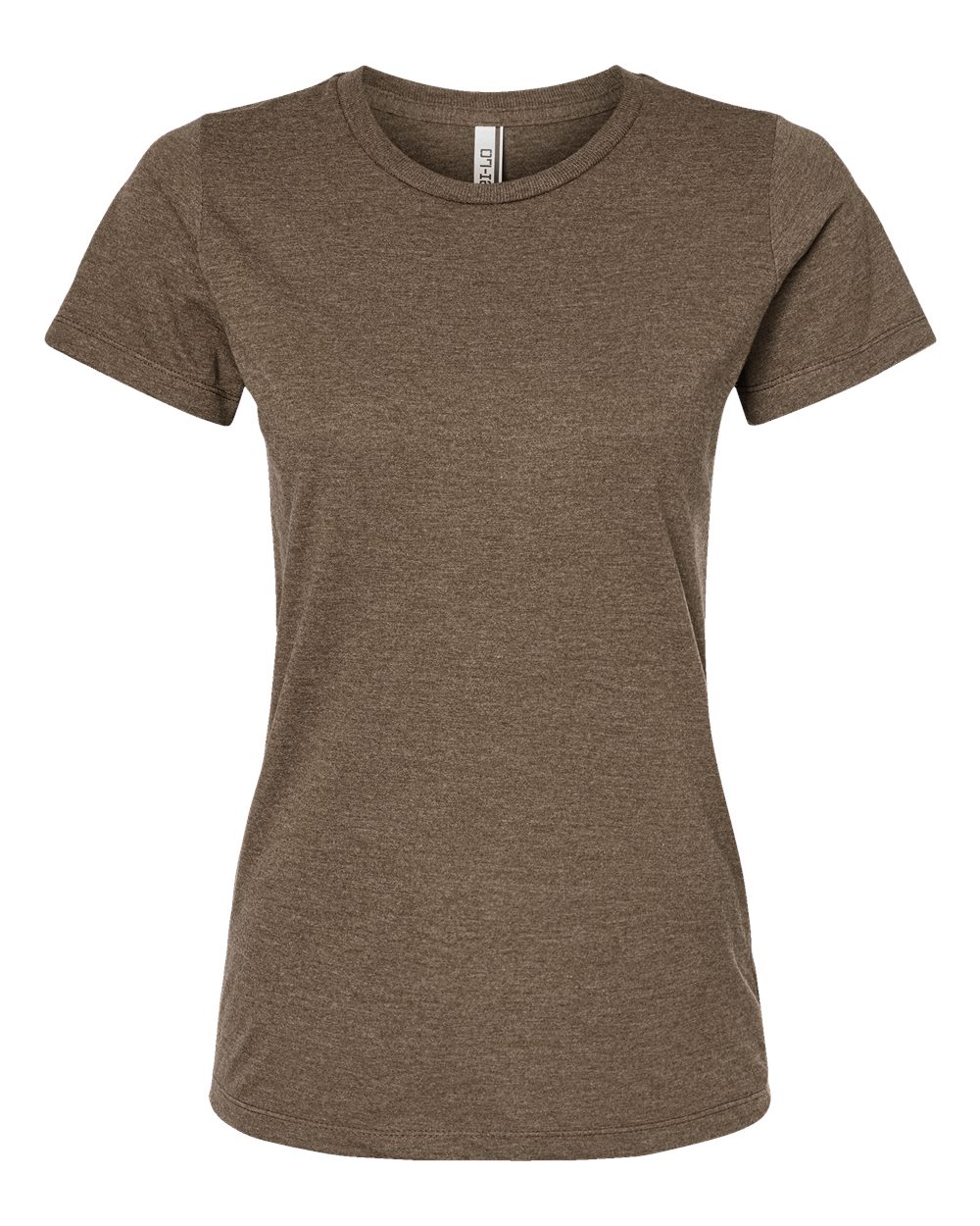 Women's Premium Cotton Blend T-Shirt - Front - B11159602 - Brown Heather