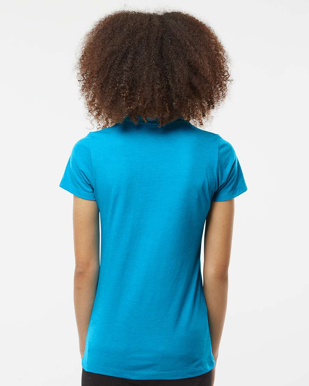 Women's Premium Cotton Blend T-Shirt - OnModelBack - B11159192 - Turquoise Heather