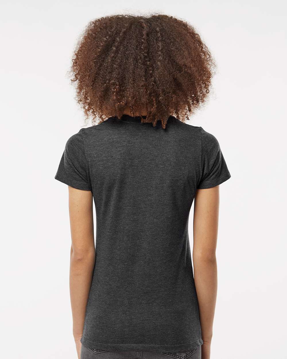 Women's Premium Cotton Blend T-Shirt - OnModelBack - B11159502 - Black Heather