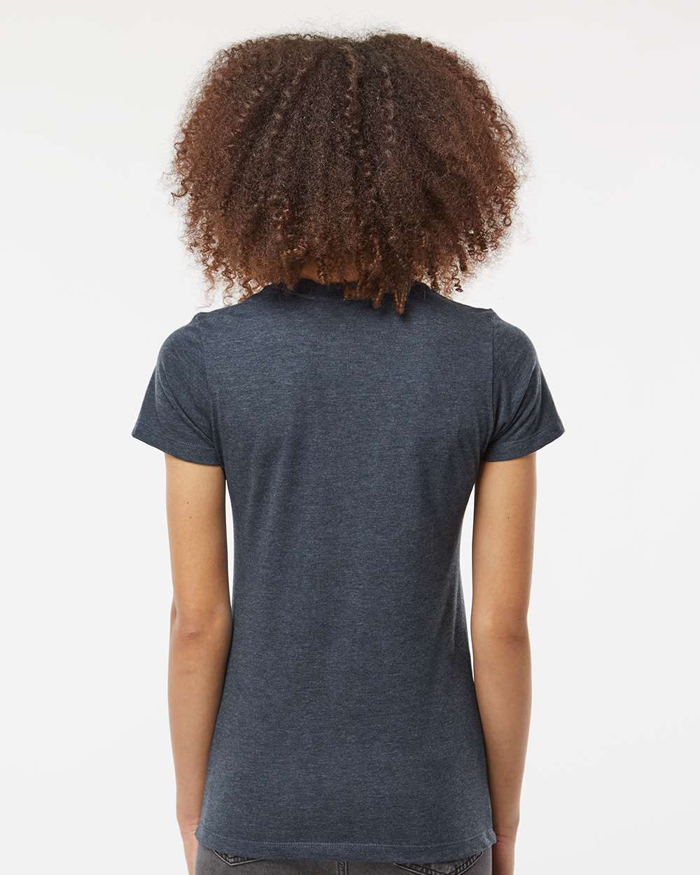 Women's Premium Cotton Blend T-Shirt - OnModelBack - B11159652 - Navy Heather