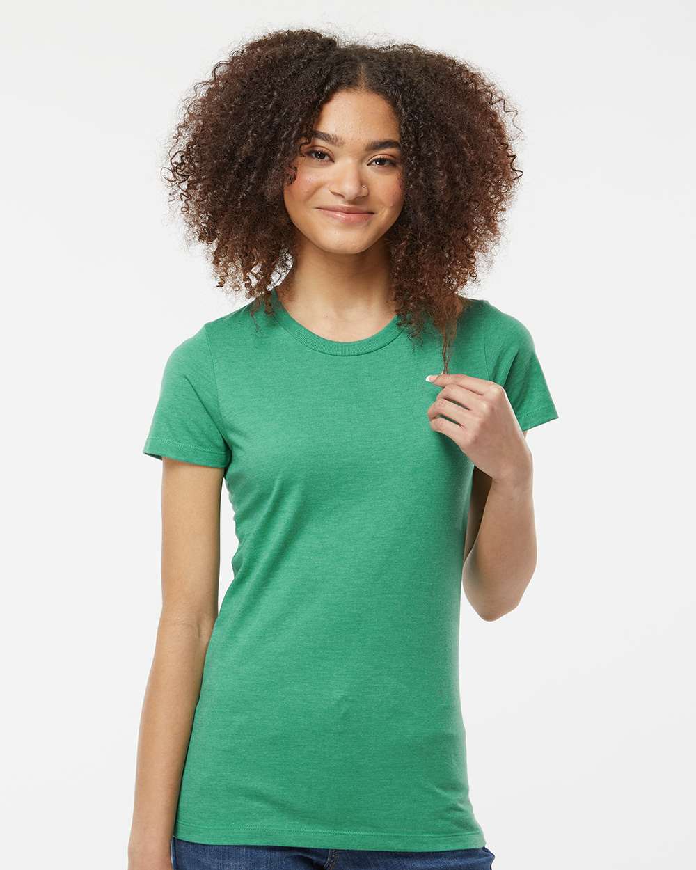 Women's Premium Cotton Blend T-Shirt - OnModelFront - B11159172 - Kelly Heather