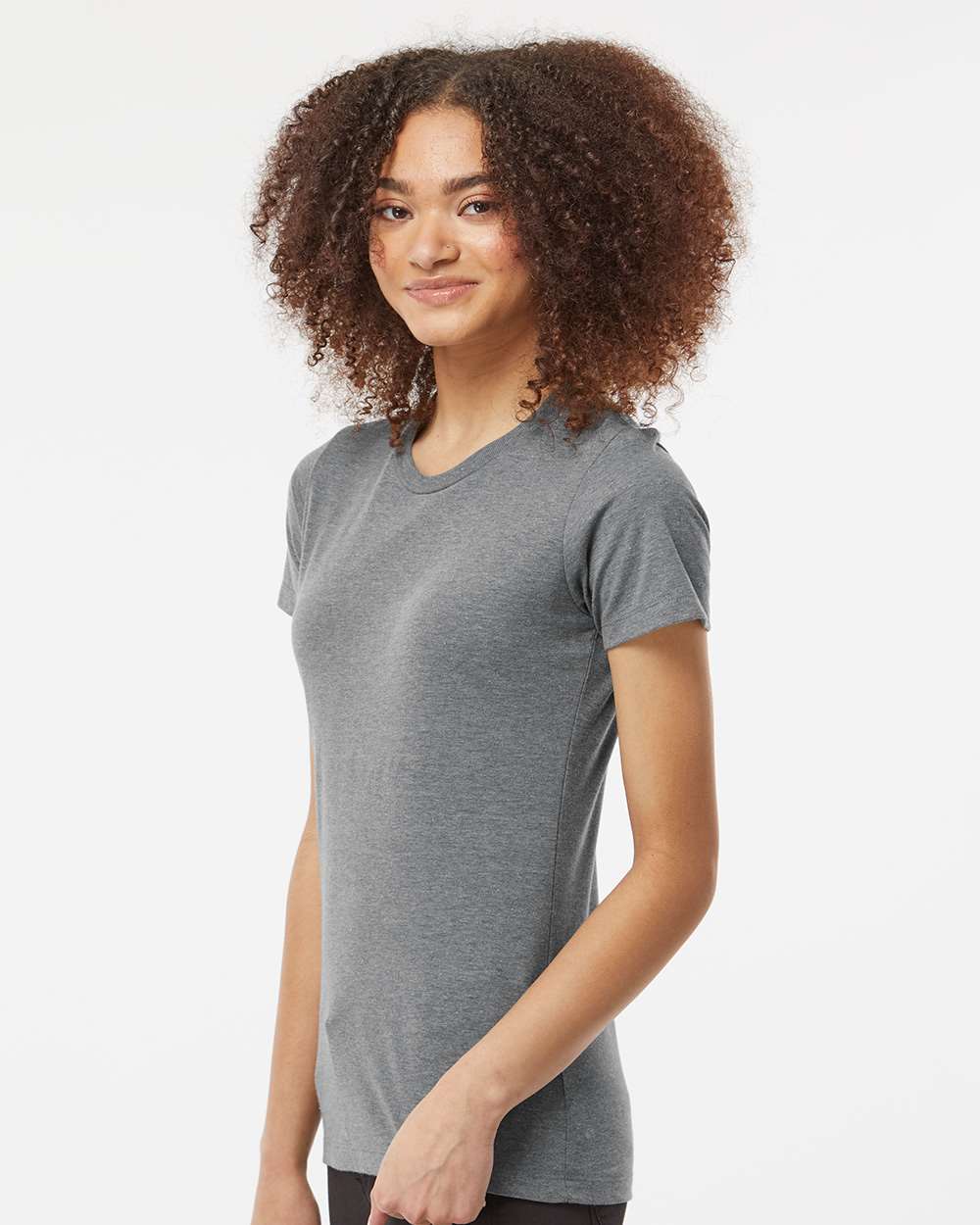 Women's Premium Cotton Blend T-Shirt - OnModelSide - B11159092 - Athletic Heather