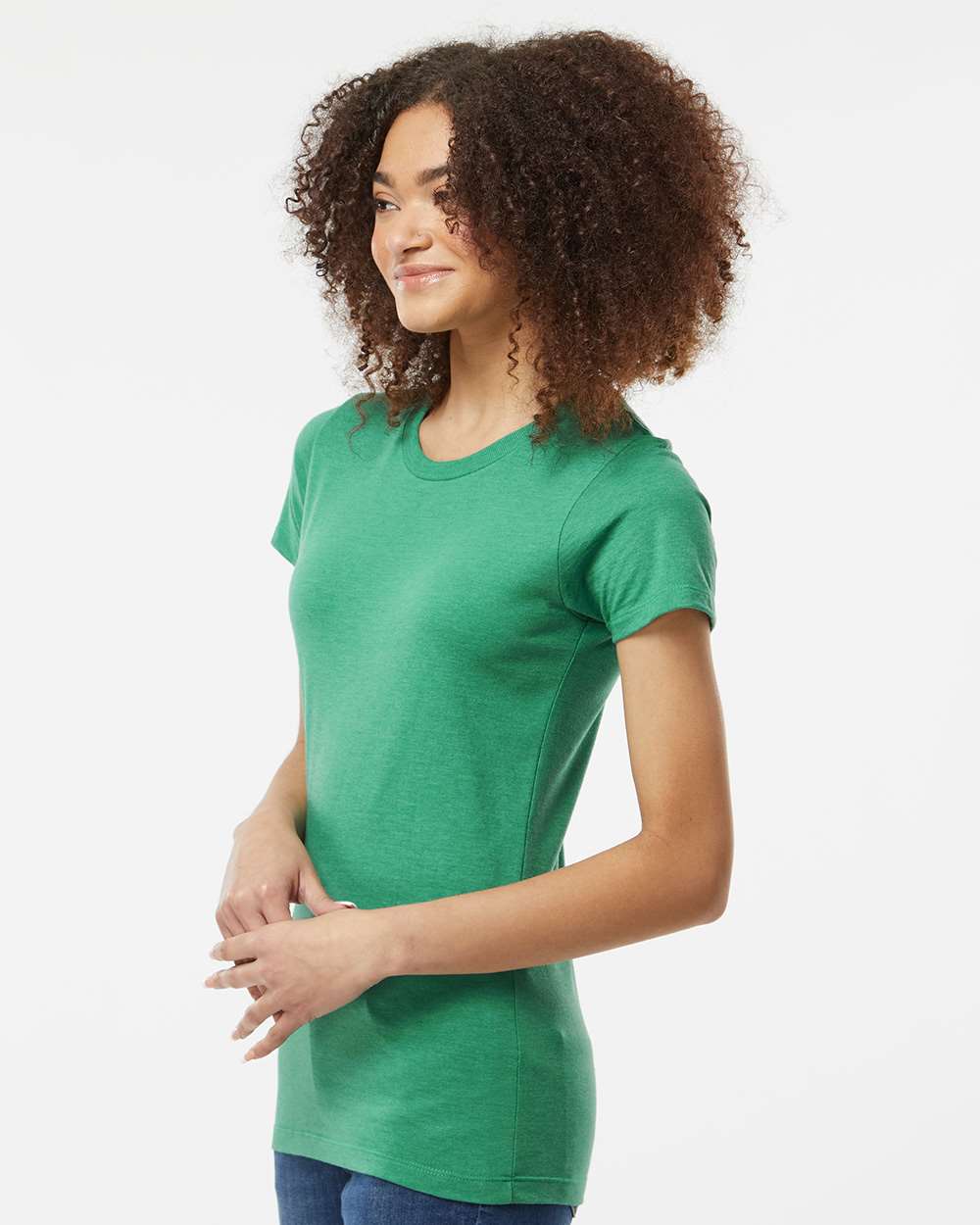 Women's Premium Cotton Blend T-Shirt - OnModelSide - B11159172 - Kelly Heather