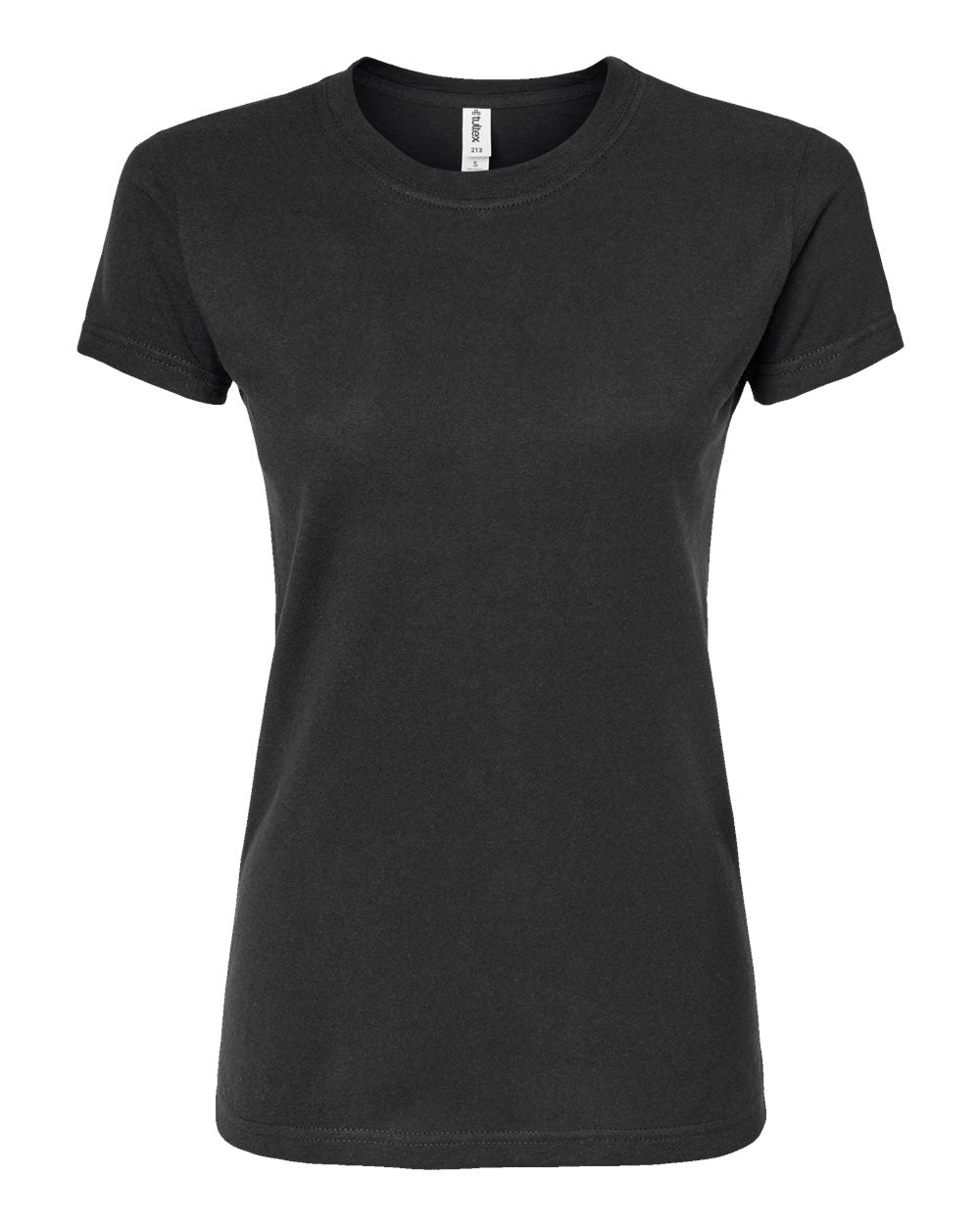 Women's Fine Jersey Slim Fit T-Shirt - Front - B20159092 - Coal
