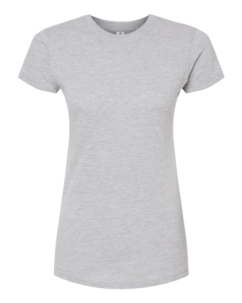Women's Fine Jersey Slim Fit T-Shirt - Front - B20159102 - Heather Grey