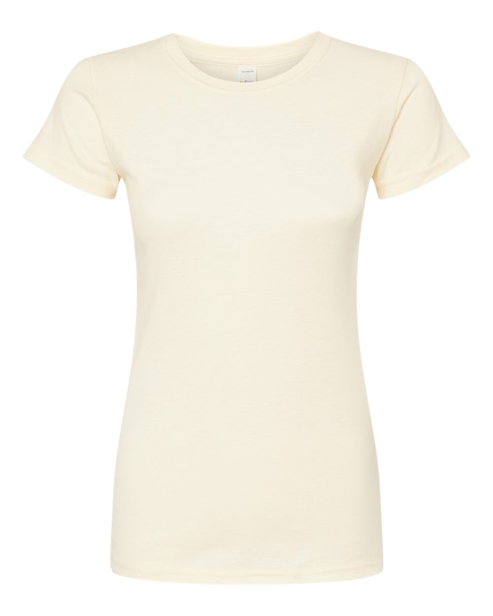 Women's Fine Jersey Slim Fit T-Shirt - Front - B20159242 - Natural