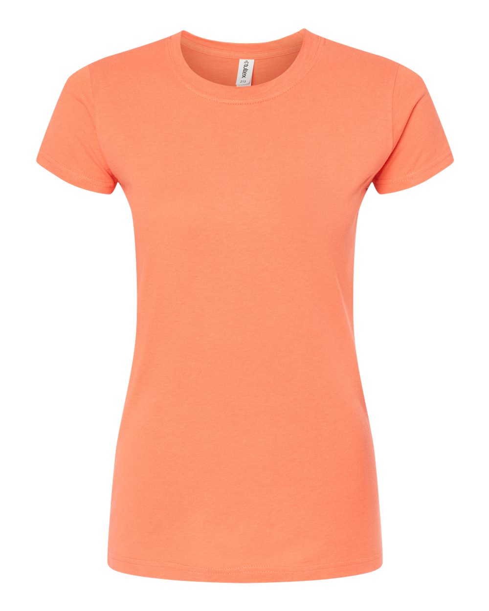 Women's Fine Jersey Slim Fit T-Shirt - Front - B20159272 - Coral