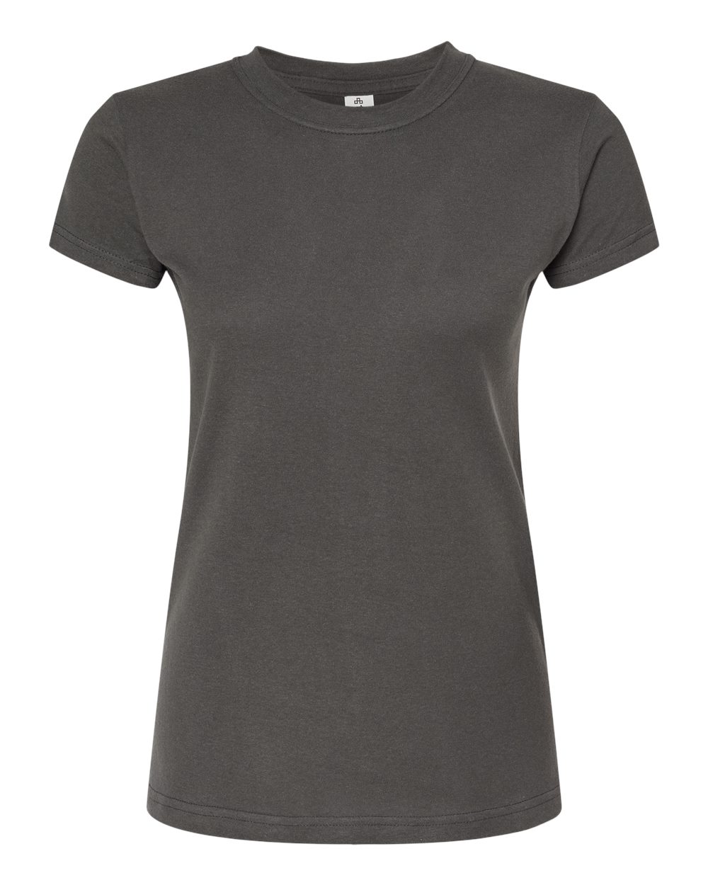 Women's Fine Jersey Slim Fit T-Shirt - Front - B20159592 - Charcoal