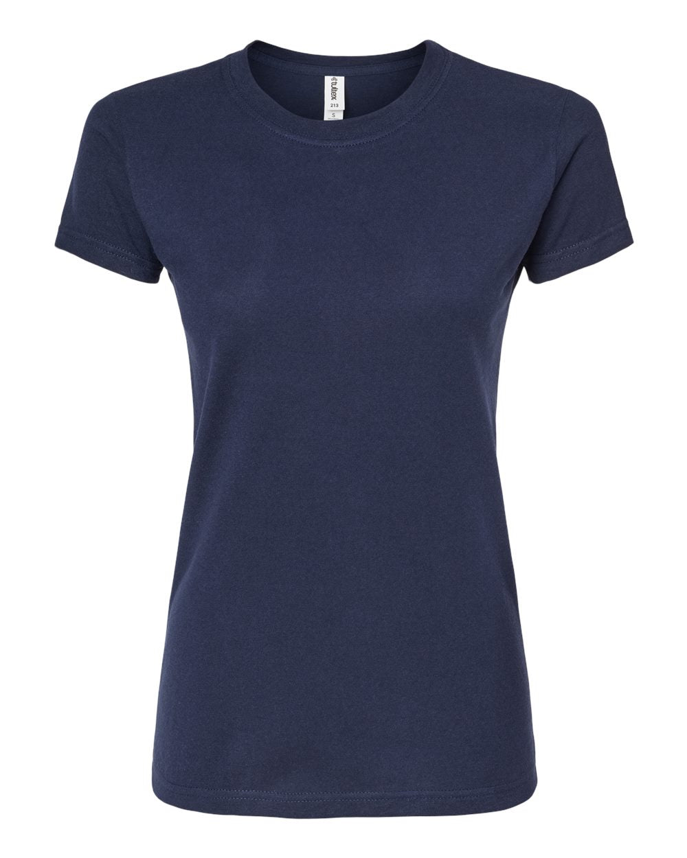 Women's Fine Jersey Slim Fit T-Shirt - Front - B20159652 - Navy