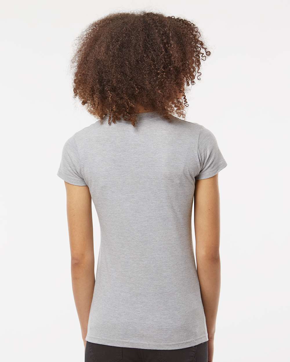 Women's Fine Jersey Slim Fit T-Shirt - OnModelBack - B20159102 - Heather Grey