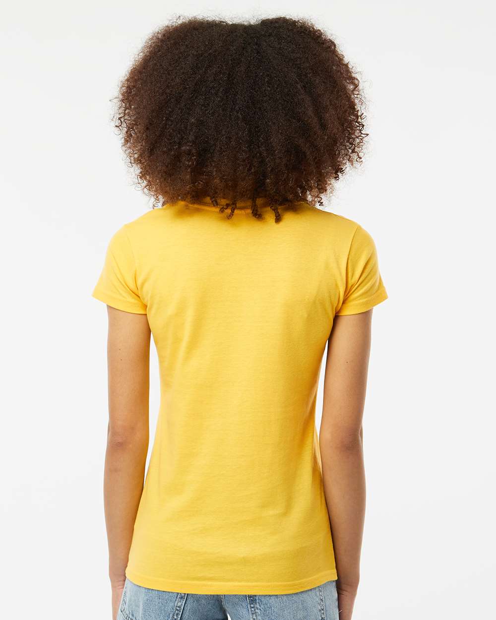 Women's Fine Jersey Slim Fit T-Shirt - OnModelBack - B20159132 - Sunshine
