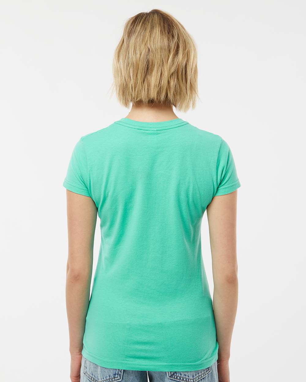 Women's Fine Jersey Slim Fit T-Shirt - OnModelBack - B20159192 - Mint