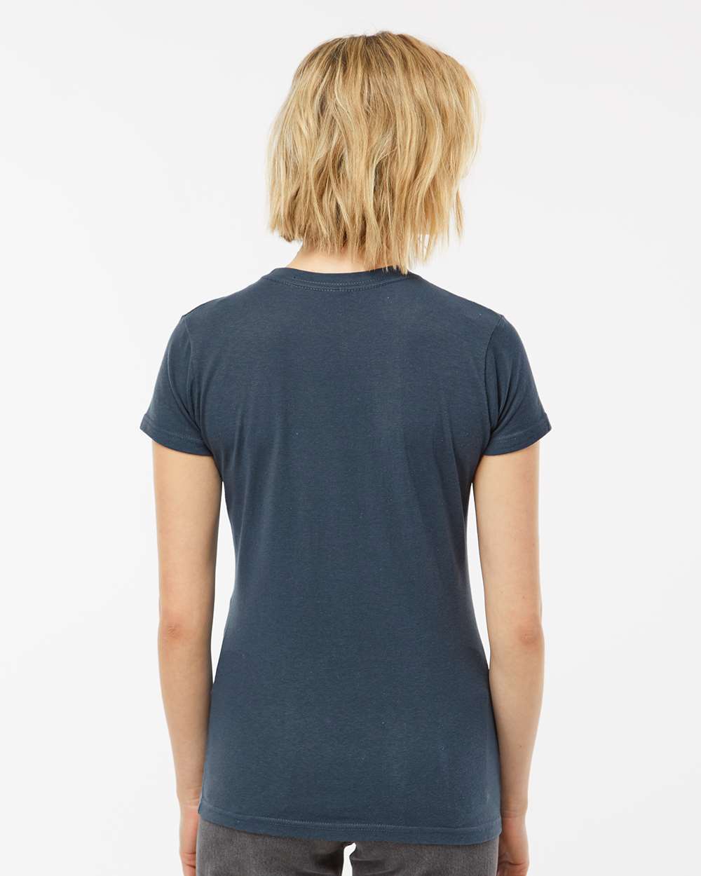 Women's Fine Jersey Slim Fit T-Shirt - OnModelBack - B20159682 - Indigo