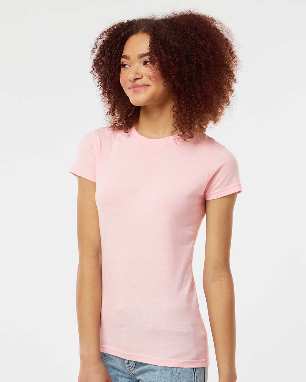 Women's Fine Jersey Slim Fit T-Shirt - OnModelSide - B20159122 - Pink