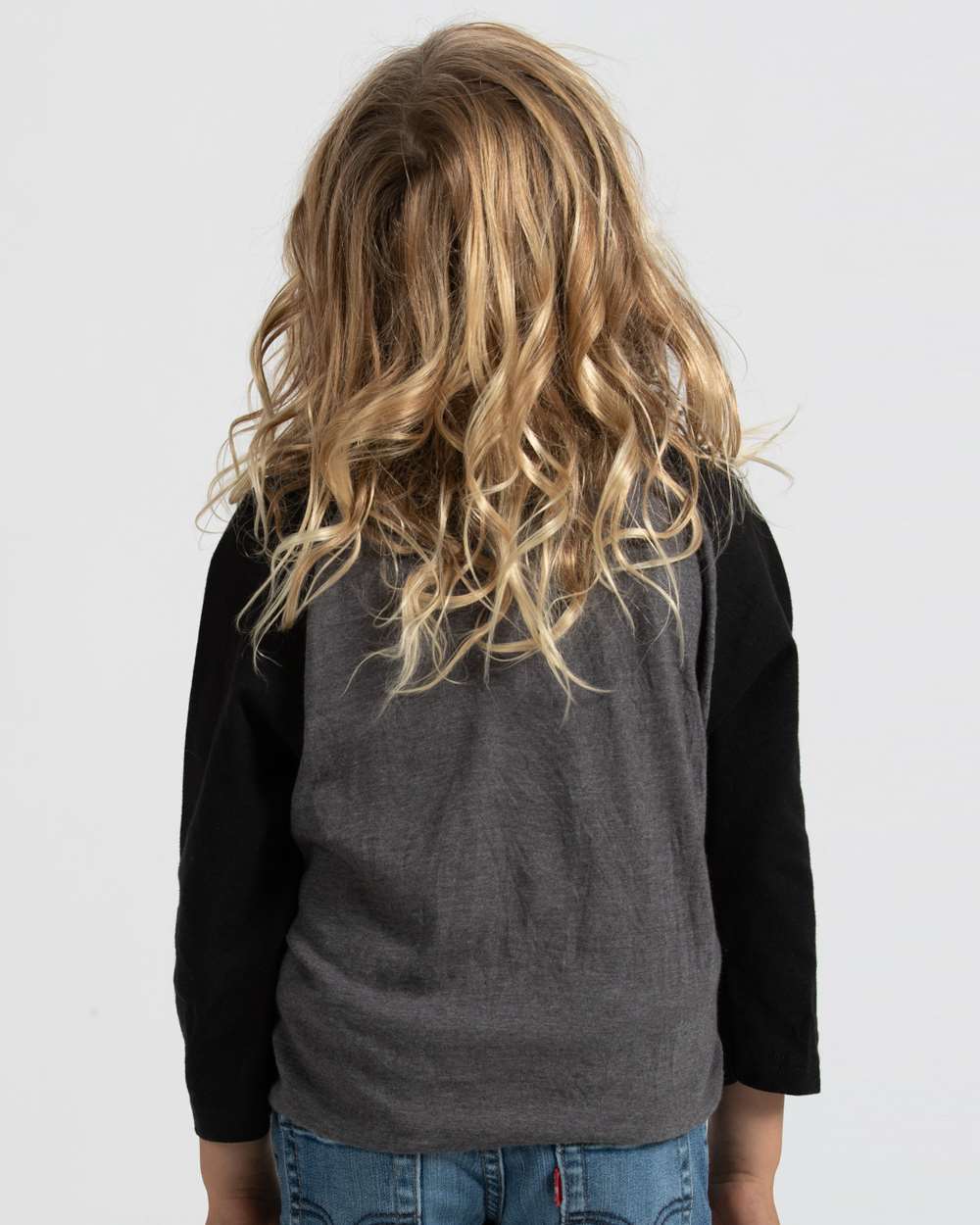 Youth Raglan T-Shirt - OnModelBack - B40159096 - Heather Charcoal/ Black
