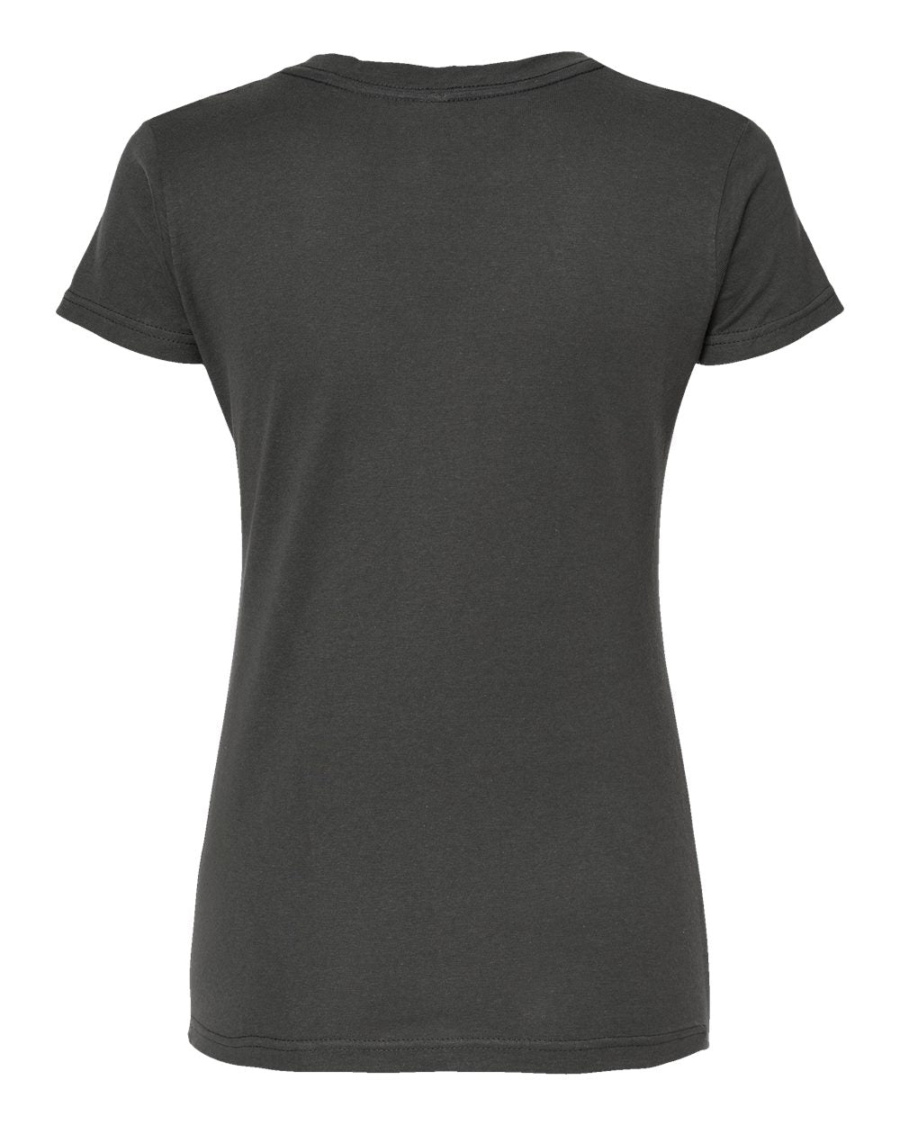 Women's Fine Jersey V-Neck T-Shirt - Back - B20259592 - Charcoal
