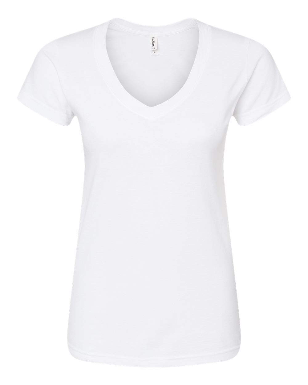 Women's Fine Jersey V-Neck T-Shirt - Front - B20259002 - White