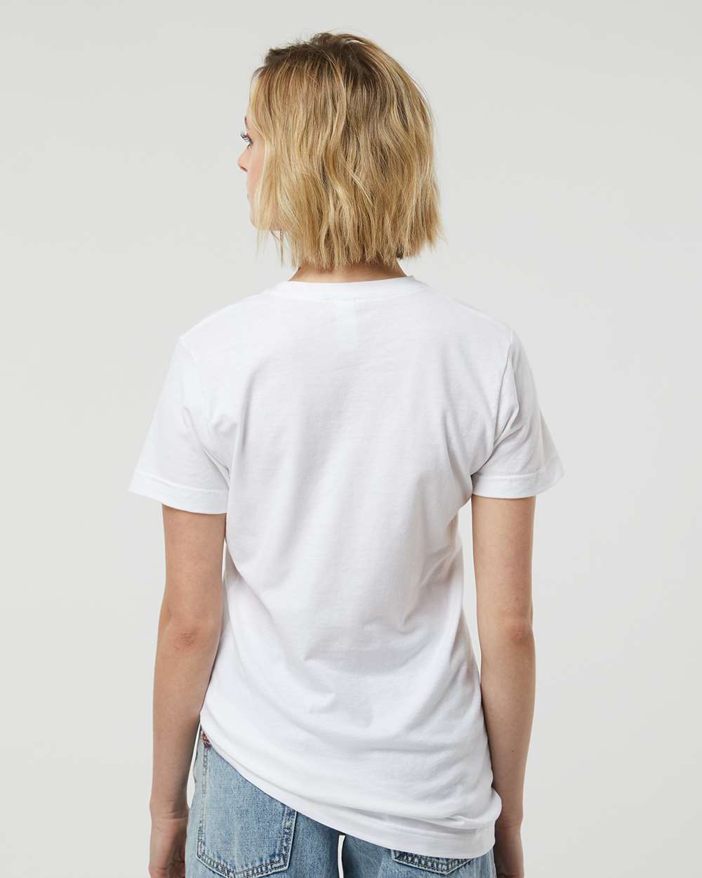 Women's Fine Jersey Classic Fit T-Shirt - OnModelBack - B20359003 - White