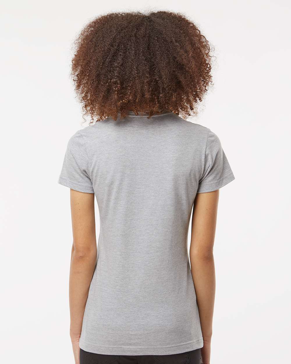 Women's Fine Jersey Classic Fit T-Shirt - OnModelBack - B20359103 - Heather Grey