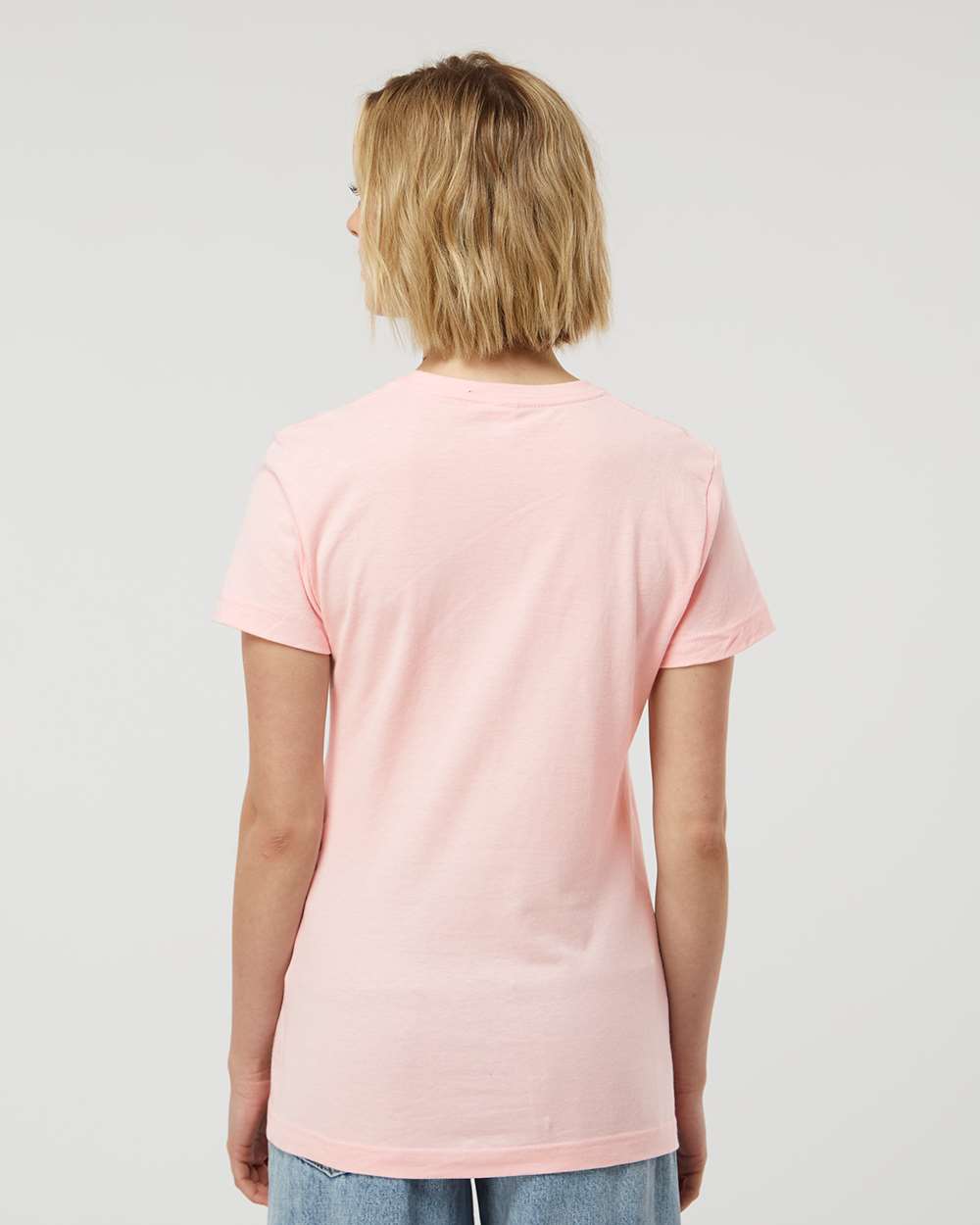 Women's Fine Jersey Classic Fit T-Shirt - OnModelBack - B20359113 - Pink